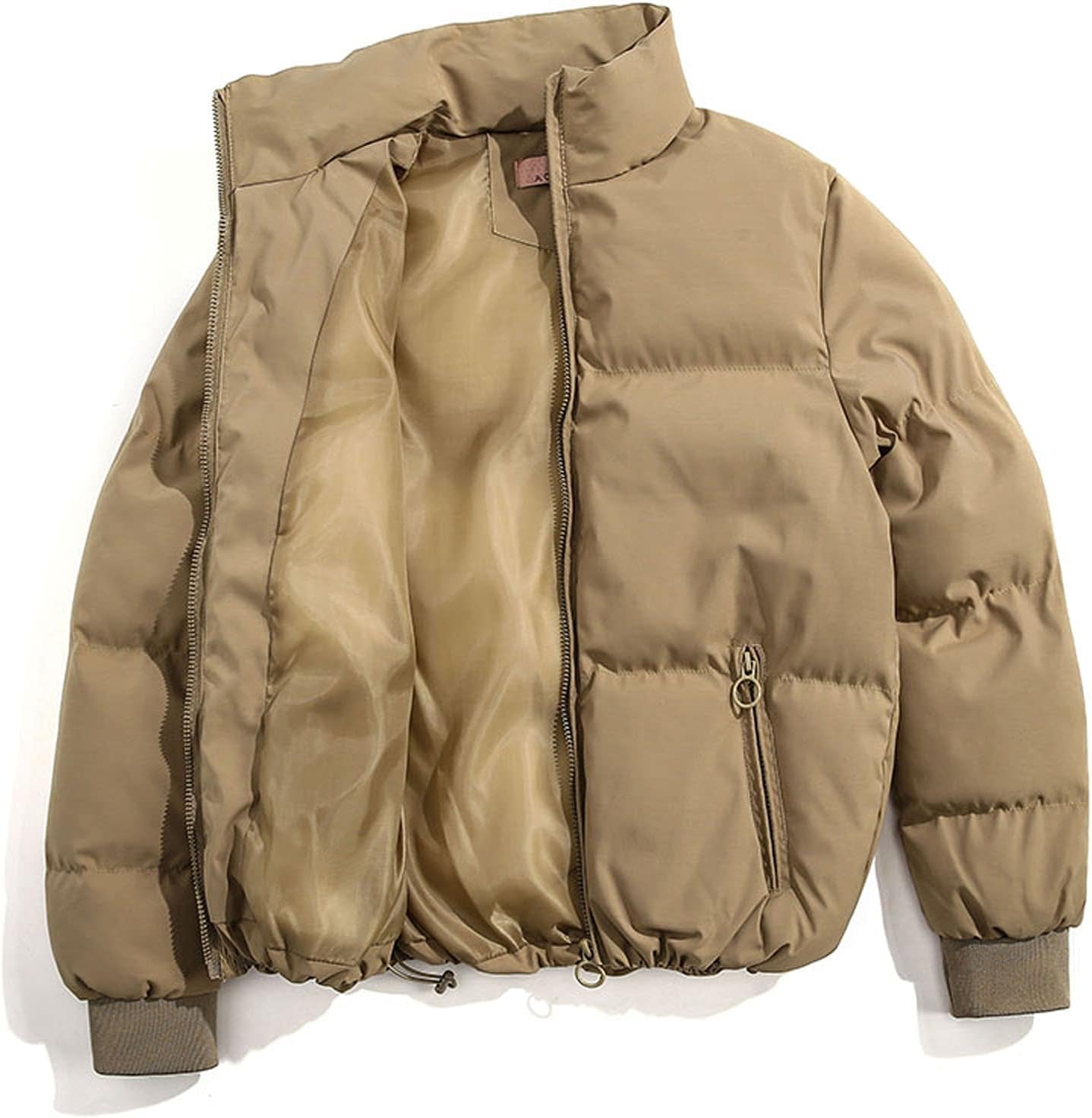 Womens Puffer Jacket with Hood 2021,Winter Cotton Lightweight Warm Packable down Slim Fit Hooded Fashion Goose Parka Coat, Coffee, Xx-Large