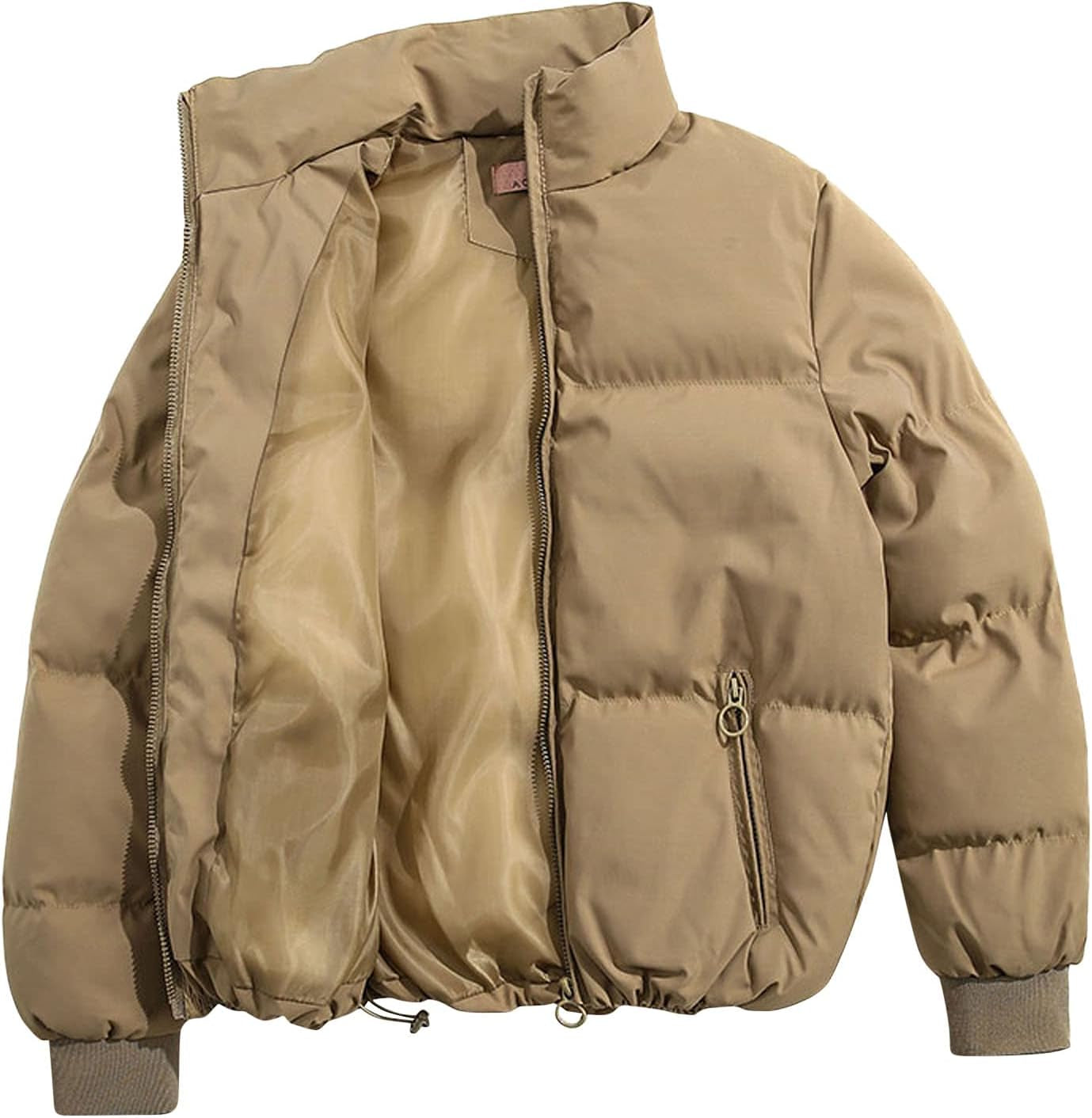 Womens Puffer Jacket with Hood 2021,Winter Cotton Lightweight Warm Packable down Slim Fit Hooded Fashion Goose Parka Coat, Coffee, Xx-Large