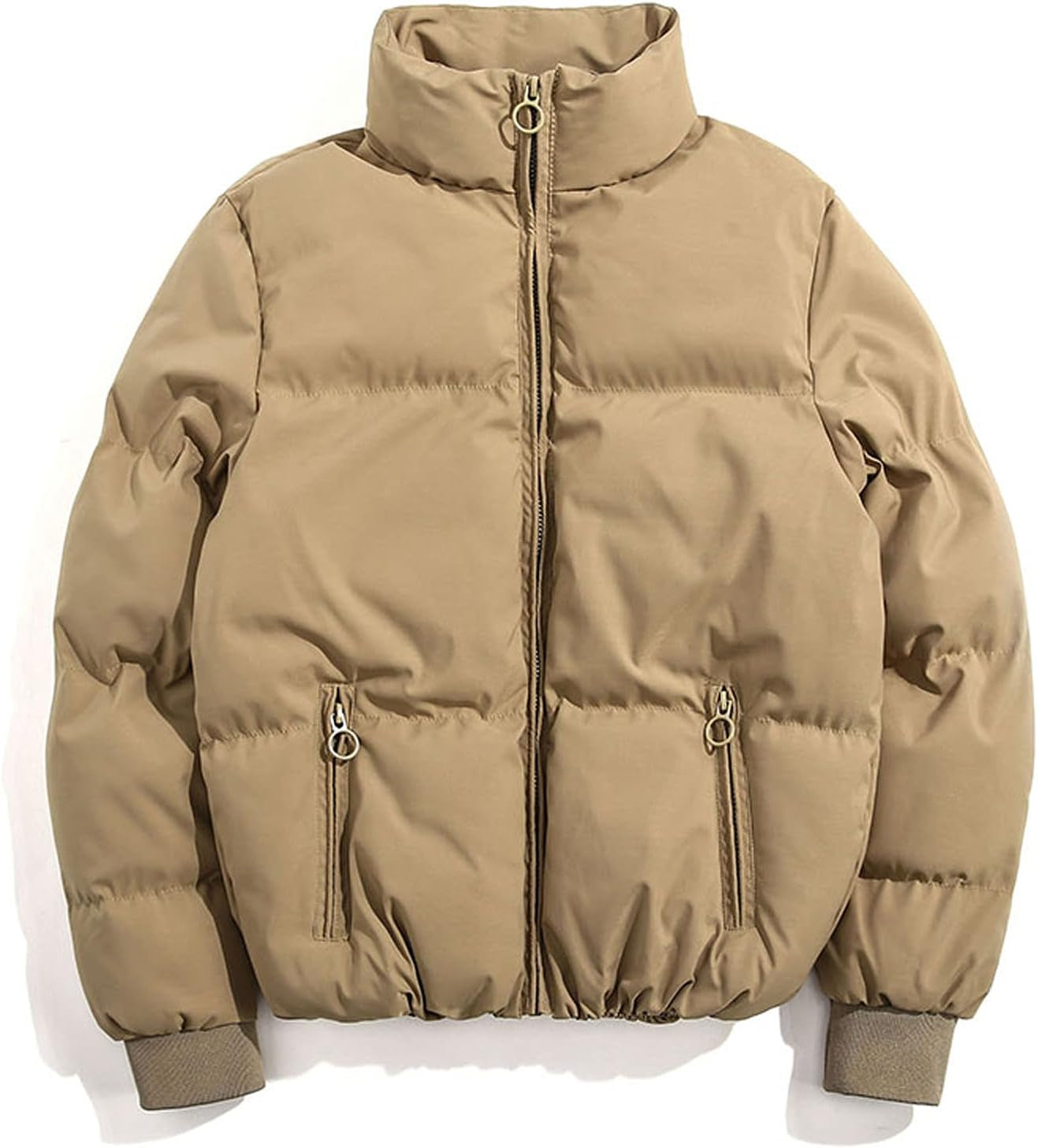 Womens Puffer Jacket with Hood 2021,Winter Cotton Lightweight Warm Packable down Slim Fit Hooded Fashion Goose Parka Coat, Coffee, Xx-Large